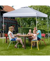 2-Tier 10 x 10 Feet Pop-up Canopy Tent with Wheeled Carry Bag
