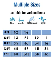 Bike Lock, Extra Long Straight Cable Lock 6ft with Resettable Combination, Unique Male Narrow Designed to Especially Suitable for Kayak, Scooter and P