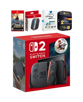 Nintendo Switch 2 + Mario Kart World Bundle with Zelda Breath of the Wild, Extra Joy-Cons