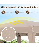 13 x 11.5 Ft Hexagonal Pop-Up Height Adjustable Canopy Tent with Dressed Legs
