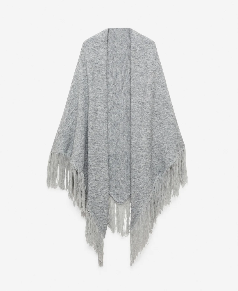 Mango Women's Fringed Ends Knitted Shawl