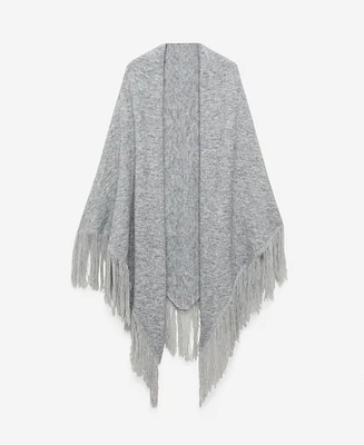 Mango Women's Fringed Ends Knitted Shawl