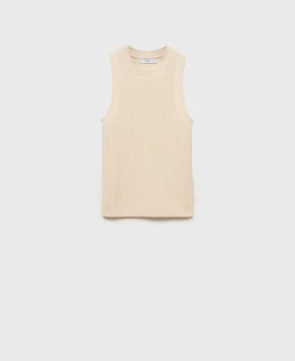 Mango Women's Ribbed Wool-Blend Top
