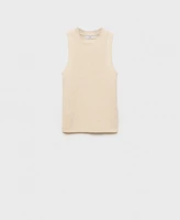 Mango Women's Ribbed Wool-Blend Top