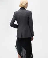 Mango Women's Straight-Fit Micro-Houndstooth Jacket