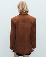 Mango Women's Straight Suede Jacket
