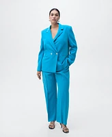 Mango Women's Straight-Fit Suit Jacket