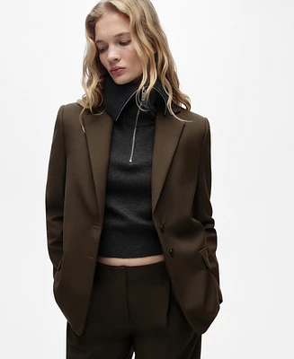 Mango Women's Straight-Fit Suit Jacket