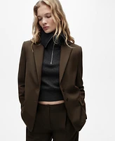 Mango Women's Straight-Fit Suit Jacket