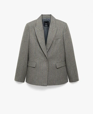 Mango Women's Virgin Wool Suit Jacket