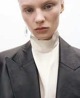 Mango Women's Double-Breasted Leather Jacket