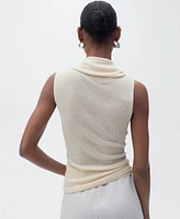 Mango Women's Draped Neck Knitted Top
