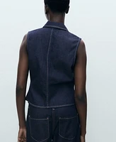 Mango Women's Fitted Denim Top