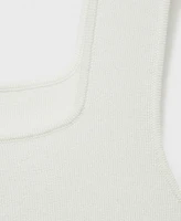 Mango Women's Low Neckline Fine-Knit Top