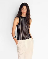 Mango Women's Striped Halter-Neck Knitted Top