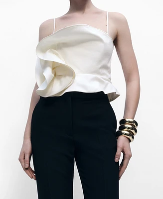 Mango Women's Maxi Ruffle Top