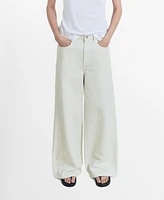 Mango Women's Wide Leg Mid-Rise Jeans