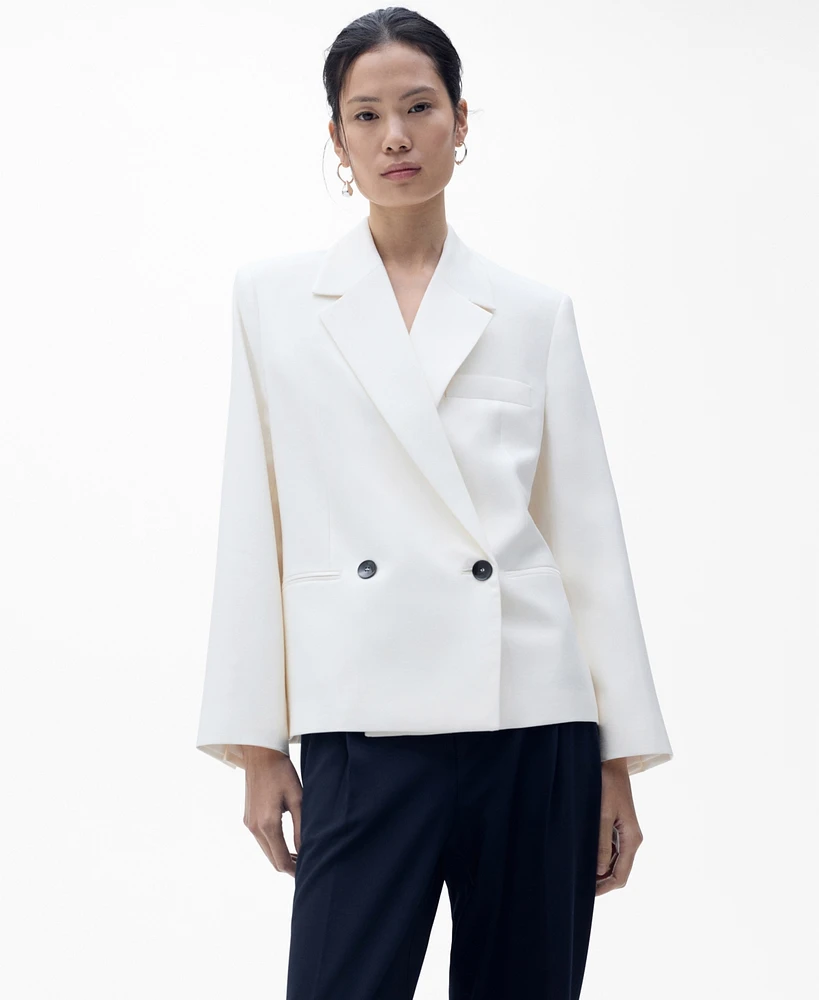 Mango Women's Contrasting Double-Breasted Jacket