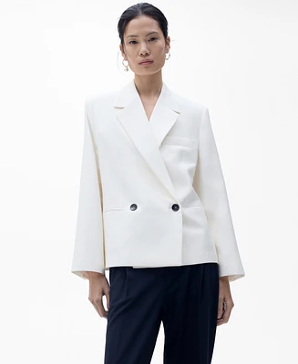 Mango Women's Contrasting Double-Breasted Jacket