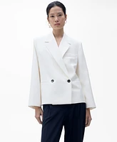 Mango Women's Contrasting Double-Breasted Jacket