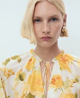 Mango Women's Floral Cotton Blouse
