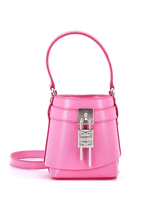 Pre-Owned Givenchy Micro Gv Shark Lock Bucket Bag Leather