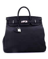 Pre-Owned Hermes Hac 40 Handbag Black Togo with Brushed Palladium Hardware