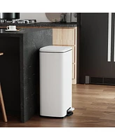 8 Gal./30 Liter Rectangular Matt White step-on Trash Can for kitchen