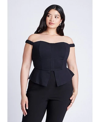 Eloquii Plus Off The Shoulder Peplum Top