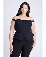 Eloquii Plus Off The Shoulder Peplum Top