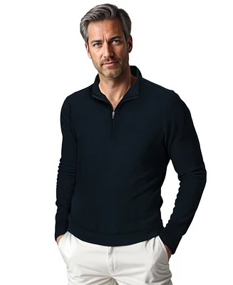 Scott Barber Men's Performance Zip Pullover, Navy