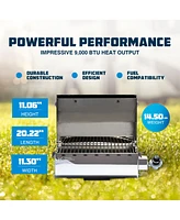 Camco Kuuma Stow N Go 125 Stainless Steel Gas Grill with Pedestal Mount, Silver