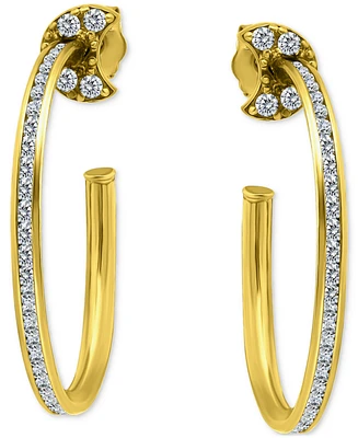 Giani Bernini Cubic Zirconia Crescent Moon Small Hoop Earrings, 1", Exclusively at Macy's