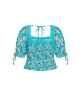 City Chic Plus Aurora Print Top