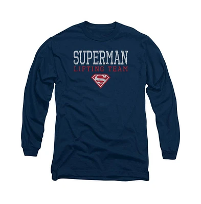 Superman Men's Lifting Team Long Sleeve Adult Tee / T-Shirt