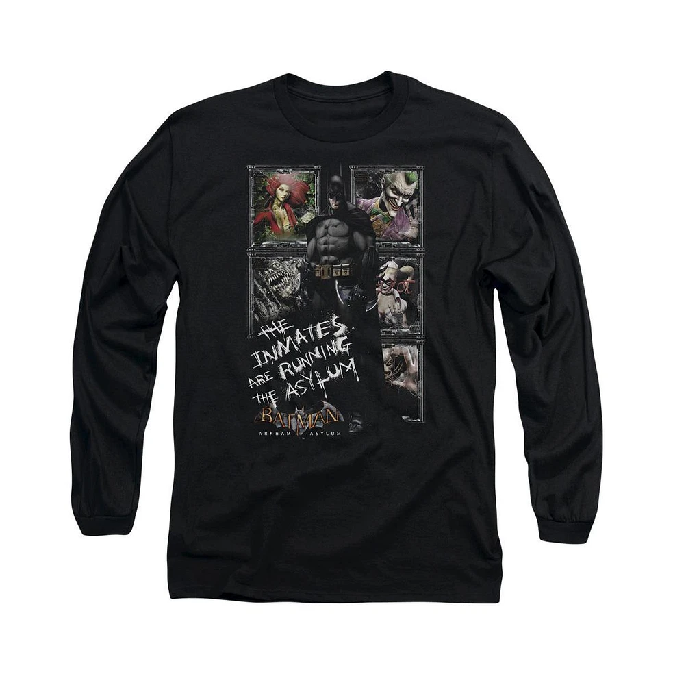 Batman Men's Arkham Asylum Running The Long Sleeve Adult Tee / T-Shirt