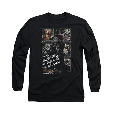 Batman Men's Arkham Asylum Running The Long Sleeve Adult Tee / T-Shirt