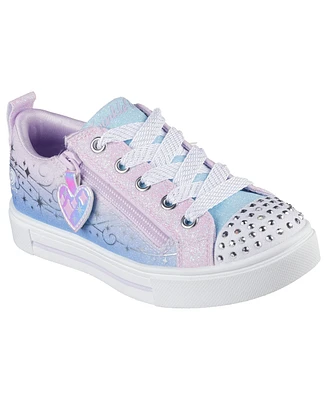 Skechers Toddler Girls Twinkle Toes: Sparks - Heart Charm Light-Up Casual Sneakers from Finish Line