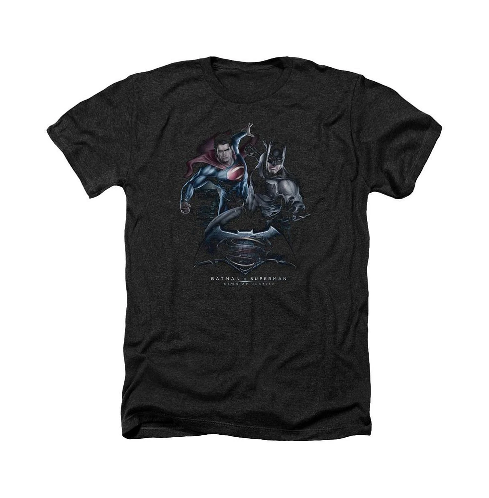Batman V Superman Men's Team Up Adult Heather Tee / T-Shirt