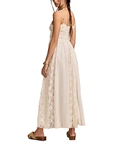 Lucky Brand Women's Smocked Lace Midi Dress