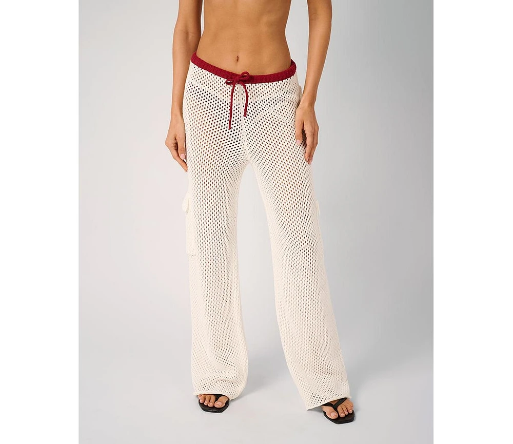 WeWoreWhat Women's Crochet Cargo Pants