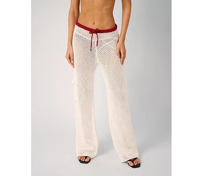 WeWoreWhat Women's Crochet Cargo Pants