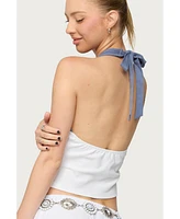 Edikted Women's Janna Color Block Halter Top