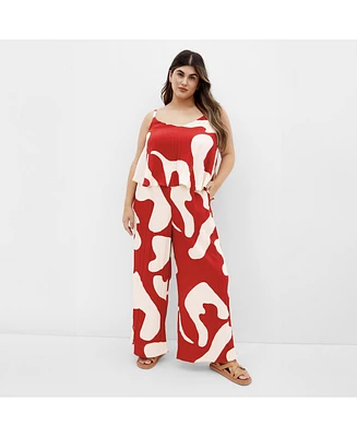 City Chic Plus Ellie Oasis Jumpsuit