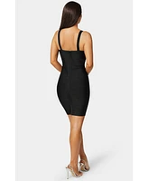 Bebe Women's V-Neck Strap Bandage Dress