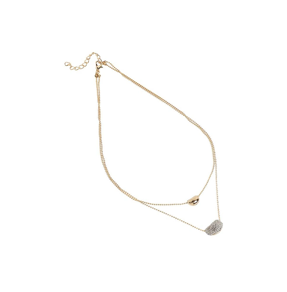 Sohi Bling Bean Multi-Layer Necklace