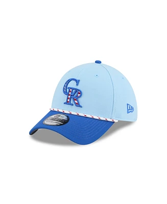 New Era Men's Light Blue/Blue Colorado Rockies 2025 Fourth of July 39THIRTY Flex Hat