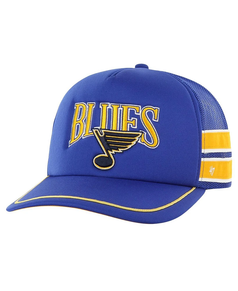 '47 Brand Men's Blue St. Louis Blues Sideband Stripes Trucker Snapback Hat