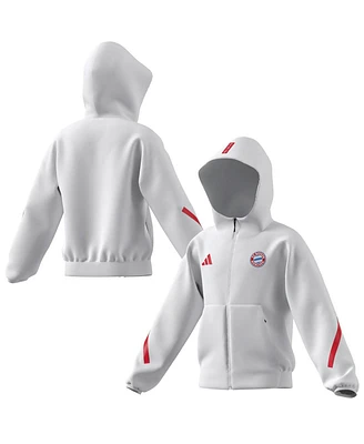 Adidas Big Boys and Girls White Bayern Munich 2025/26 Anthem Full-Zip Jacket