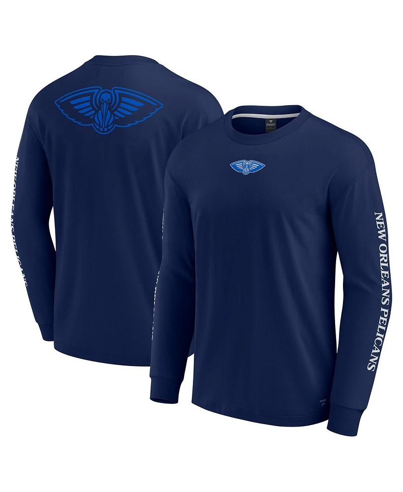 Fanatics Men's Navy New Orleans Pelicans Elements Strive Long Sleeve T-Shirt